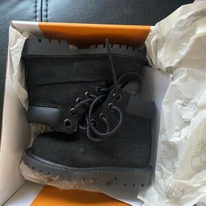 Timberland Kids Black Leather Boots